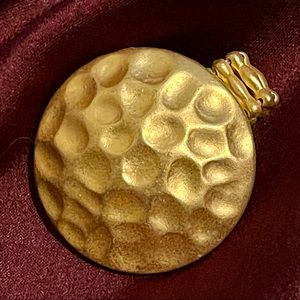 Statement Yellow Gold Tone Hammered Ring, NWOT